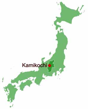 Location of Kamikochi in Japan