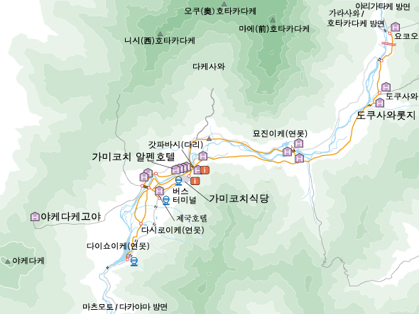 가미코치의 지도